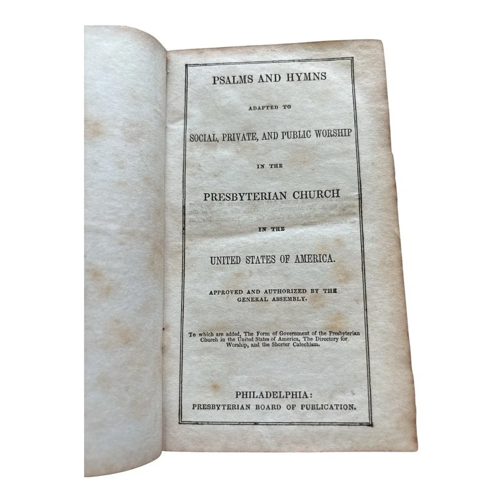 1843 Psalms & Hymns Presbyterian social,private,public worship